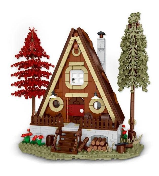 Bộ lắp ghép Ngôi nhà gỗ hình chữ A XMORK 031071, đồ chơi mô hình kiến trúc cho bé gái 6 tuổi, giá tốt.