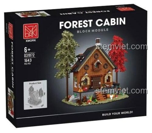 Hộp đồ chơi xếp hình Cabin trong rừng XMORK 031072, món quà ý nghĩa cho bé trai và bé gái.