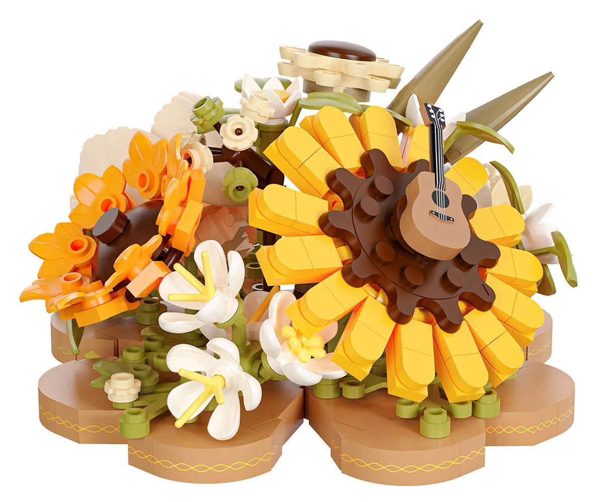 Bộ lắp ghép Bó hoa hướng dương Yes! Brick 2160 Sắc Hoa Vĩnh Cửu, đồ chơi mô hình trang trí nhà cửa cho bé gái 6 tuổi giá tốt.