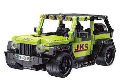 Bộ lắp ráp Xe Jeep Wrangler Yong Le Xing 11018 màu xanh lá, mô hình xe địa hình mạnh mẽ cho bé trai 6 tuổi, đồ chơi mô hình chất lượng cao giá tốt.