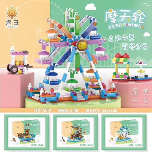 Bộ đồ chơi Vòng Quay Ferris Wheel Yunri 66111, đồ chơi mô hình công viên giải trí cho bé gái 6 tuổi, giá tốt