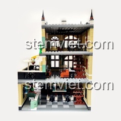 Nội thất chi tiết của bộ lắp ghép Tòa nhà 3 tầng Zhe Gao 0942. Đồ chơi mô hình Tòa nhà Góc Phố với nhiều chi tiết tinh xảo.