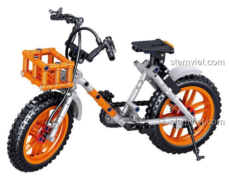 Chi tiết mô hình xe đạp màu cam Zhe Gao QL0444, bộ xếp hình Technic giá rẻ.