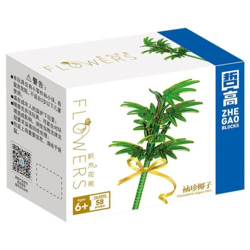 Hộp bộ lắp ghép Zhe Gao QL2353 Cây Cọ Mini, đồ chơi mô hình cây cảnh cho bé gái 6 tuổi, giá tốt, chi tiết 58 mảnh.