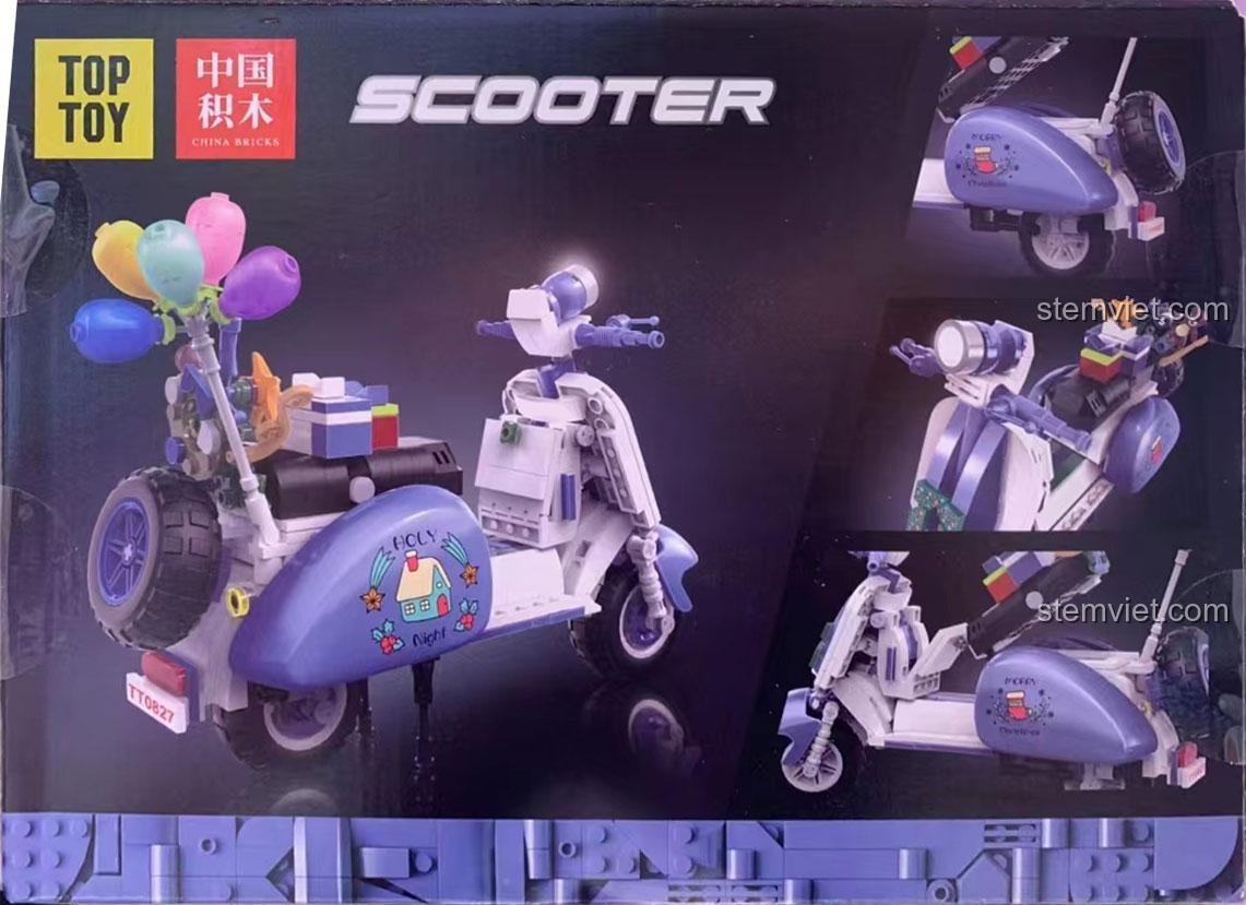 Đồ chơi mô hình Xe Scooter Trang Trí Giáng Sinh Zhegao 00382, bộ xếp hình mô hình xe scooter với nhiều góc nhìn, giúp bé phát triển tư duy sáng tạo.