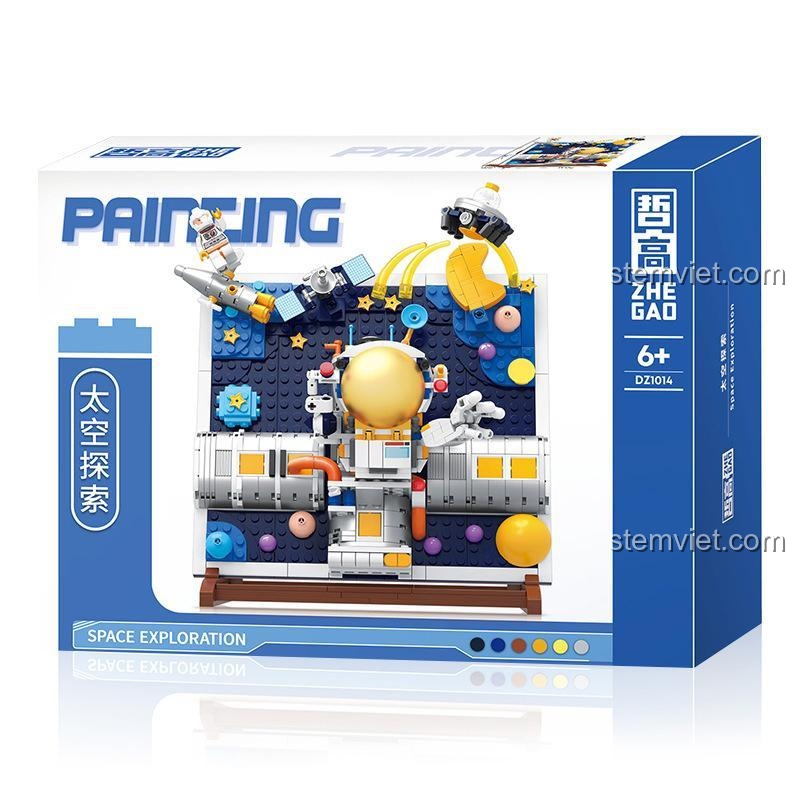 Hộp bộ lắp ghép ZHEGAO DZ1014 Tranh Lắp Ráp Khám Phá Không Gian, chất lượng cao, đáng tiền cho bé trai.