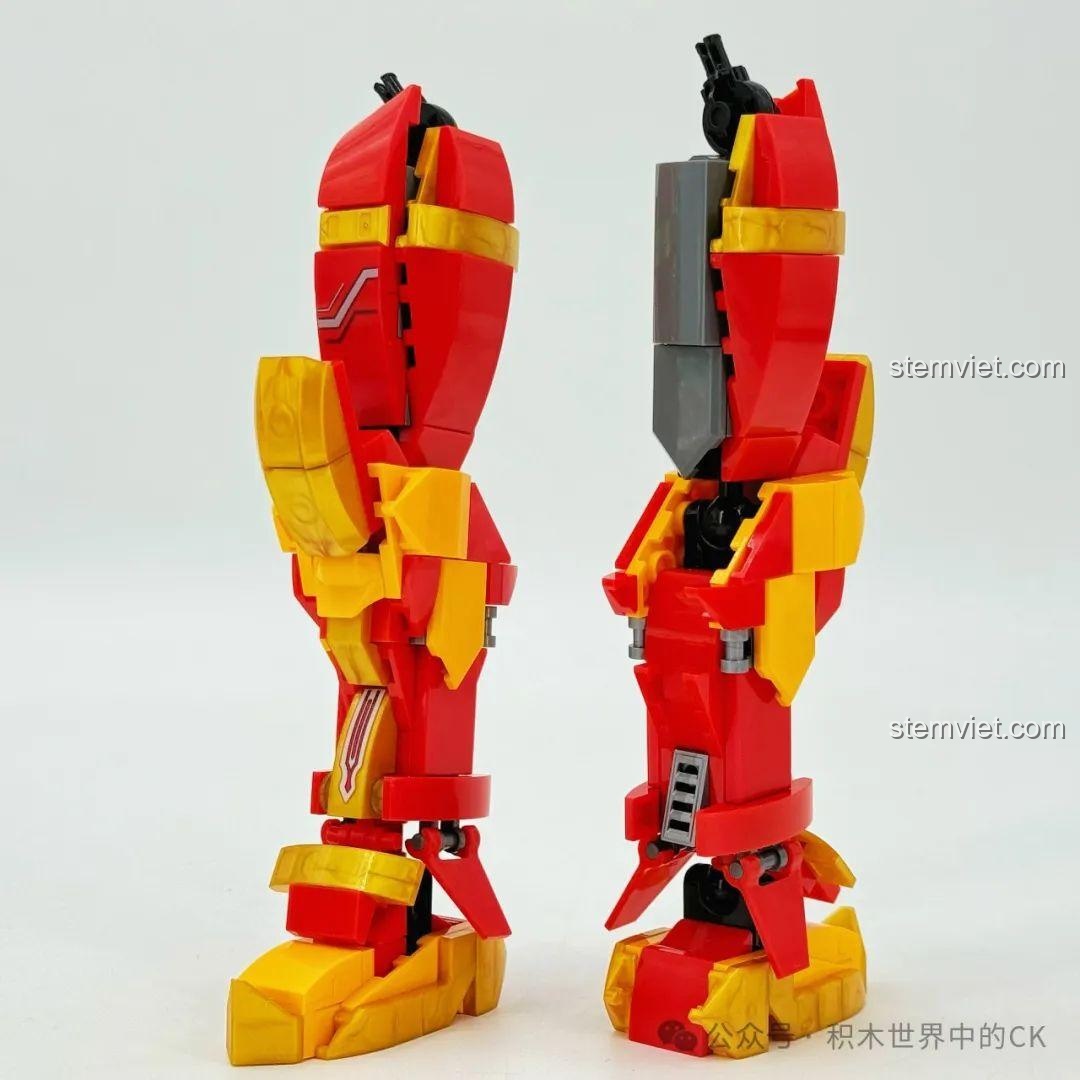 Lắp ráp đôi chân của mô hình Mỹ Hầu Vương Cơ Giáp ZHEGAO GZ2027. Bộ xếp hình Mô Tôn Ngộ Không Cơ Giáp cho bé trai 6+.