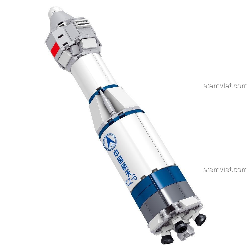 Đồ chơi lắp ráp ZHEGAO QL0281 Tên lửa Trường Chinh màu trắng xanh, mô hình chi tiết, giúp bé trai 6 tuổi phát triển tư duy, giá tiết kiệm.
