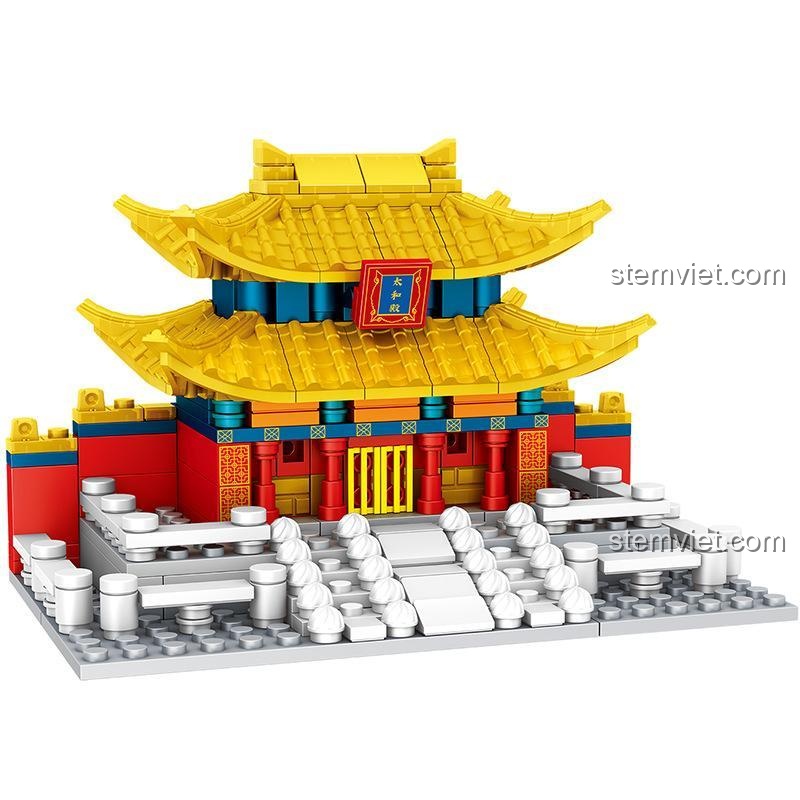 Chi tiết đồ chơi xây dựng Điện Thái Hòa ZHEGAO 974, quà tặng cho bé 6 tuổi.