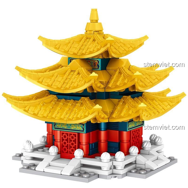 Mô hình Giác Lâu (Tháp góc Tử Cấm Thành) ZHEGAO QL0974, đồ chơi mô hình giá tốt.
