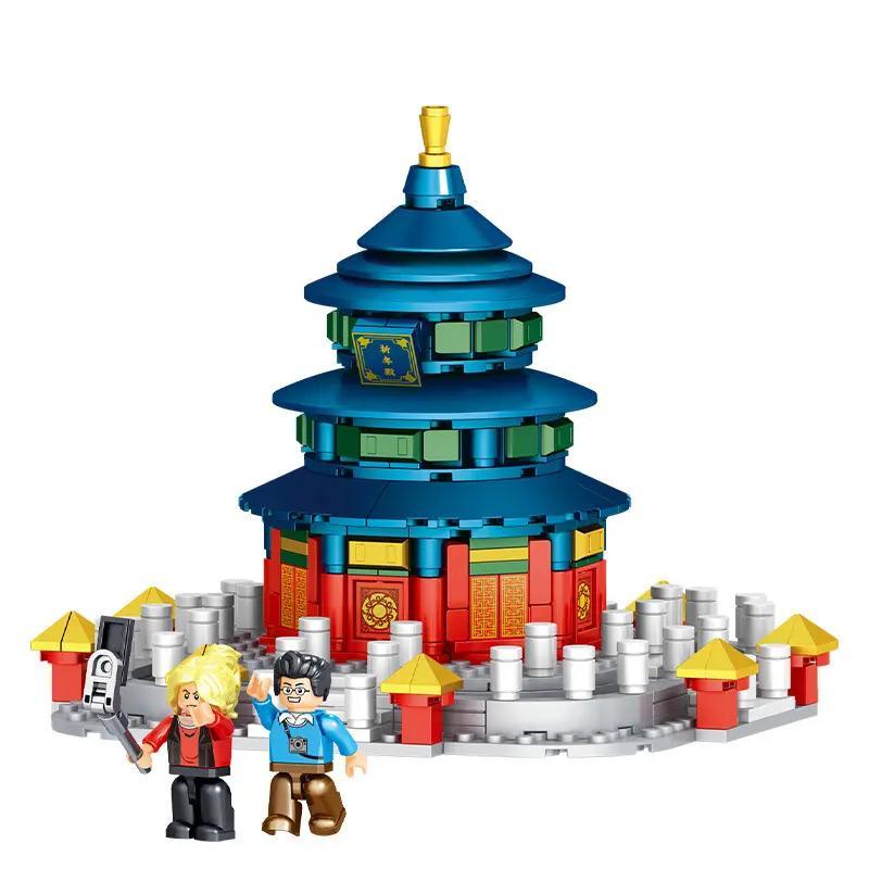 bộ lắp ghép Điện Kỳ Niên ZHEGAO QL1027 cho bé 6 tuổi, mô hình kiến trúc cổ Trung Hoa giá rẻ