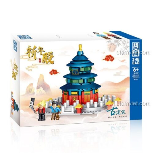 Hộp đồ chơi mô hình Thiên Đàn Bắc Kinh ZHEGAO 1027, món quà ý nghĩa cho bé trai và bé gái.