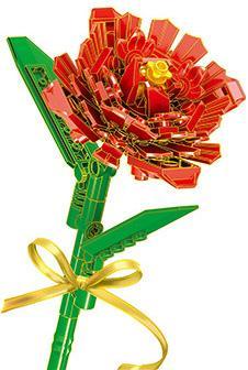 ZHEGAO QL2351A Hoa Cẩm Chướng Lắp Ráp màu đỏ, mô hình trang trí đẹp, 97 mảnh ghép, quà tặng ý nghĩa cho bé gái 6 tuổi giá tốt