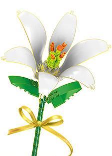 Bo lap rap hoa bach hop hong ZHEGAO QL2355B, do choi xep hinh hoa lily cho con gai 6 tuoi, chat luong cao