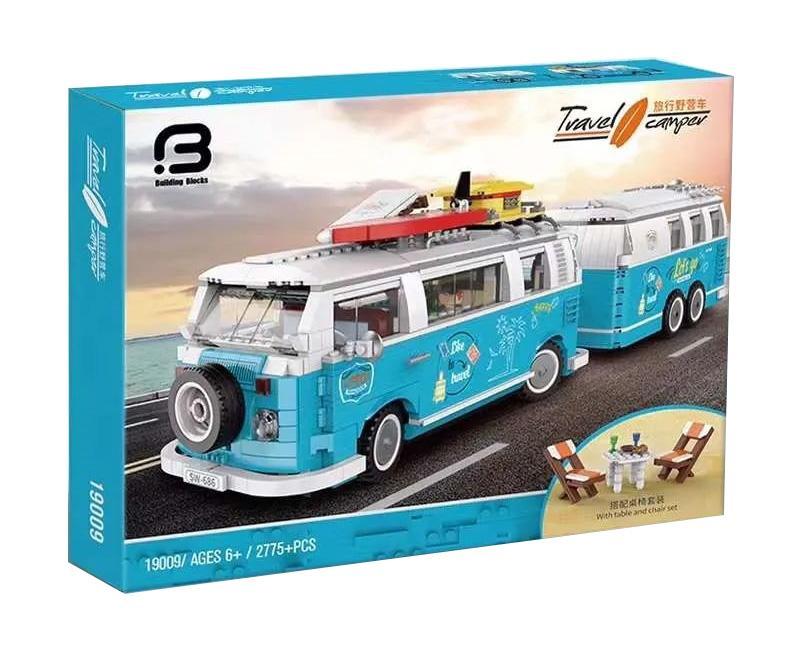 Hộp bộ lắp ghép Xe Cắm Trại Du Lịch Zuan Elements 19009, màu xanh dương trắng, dành cho bé trai, bé gái 6 tuổi, giá tốt.