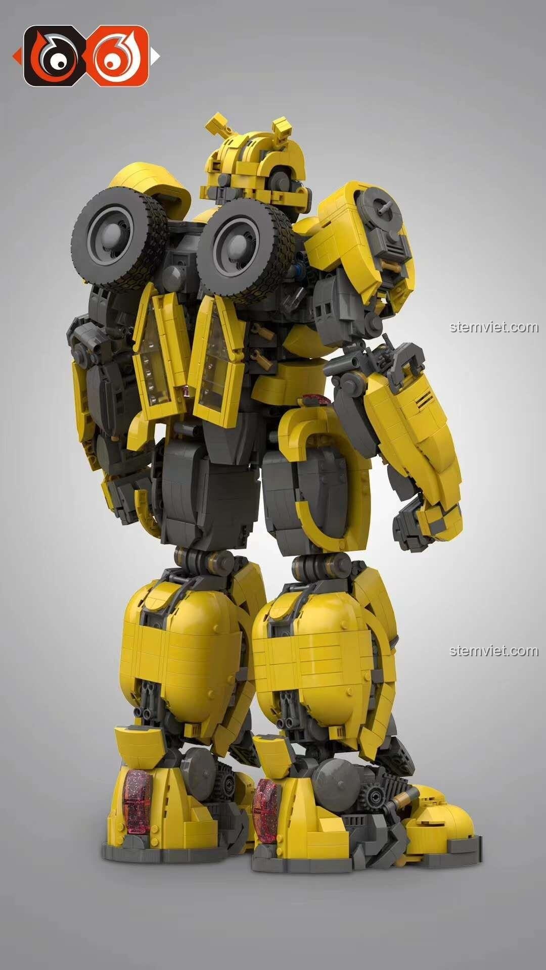Đồ chơi lắp ráp 663 Robot Bumblebee, mô hình Đại Hoàng Phong nhìn từ phía sau, chi tiết cao cấp, đáng tiền.