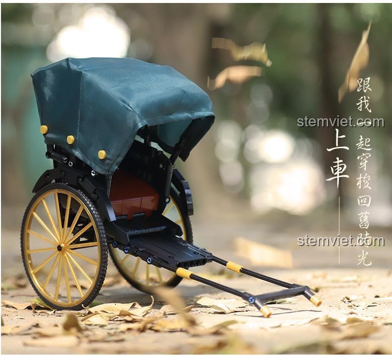 Mô hình xe kéo tay Thượng Hải AchKo 50014 hoàn thiện, món quà hoài niệm cho người yêu lịch sử.