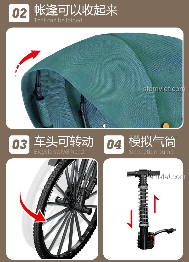 Hệ thống xích chuyển động của đồ chơi lắp ghép AchKo 50015.