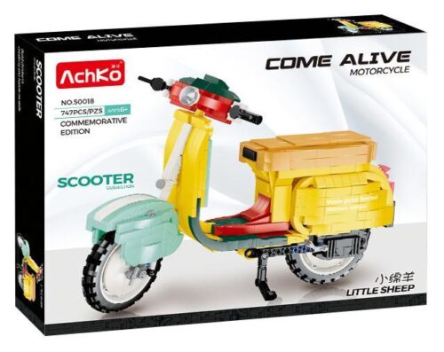 AchKo 50018 Xe mô tô Tiểu Miên Dương, bộ lắp ráp xe scooter cổ điển 747 mảnh ghép, đồ chơi mô hình cho bé trai 6 tuổi, giá tốt.