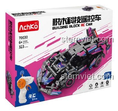 Hộp sản phẩm của đồ chơi lắp ghép 70030 Xe Điều Khiển Từ Xa Cyberpunk, thương hiệu AchKo.
