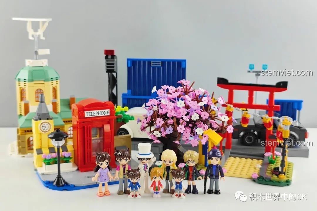 Ảnh chụp chung cả 4 mô hình lắp ráp Keeppley Conan K20705, K20706, K20707, K20708.