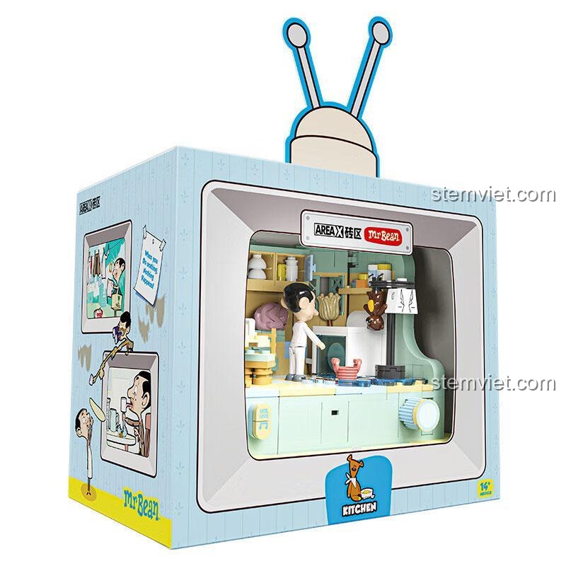 Hộp bộ xếp hình Căn bếp của Mr. Bean AREA-X AB0038 hình TV độc đáo, quà tặng sinh nhật ý nghĩa.