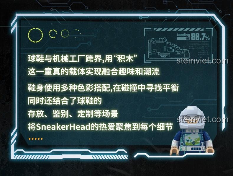 Giới thiệu ý tưởng thiết kế của Giày Sneaker Cyberpunk AREA-X, kết hợp giữa giày thể thao và nhà máy cơ khí.