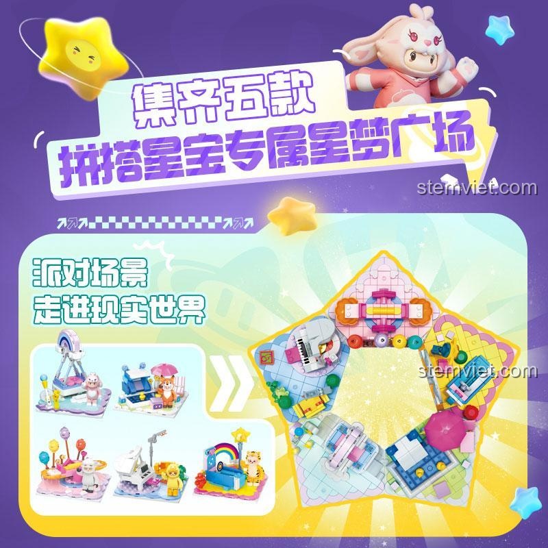 Hướng dẫn ghép 5 bộ Auldey HA392204 thành một sa bàn lớn hình ngôi sao.