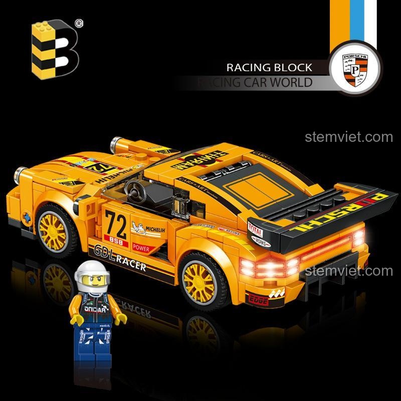 Chi tiết tinh xảo của đồ chơi lắp ghép Mô hình Porsche 911 216, chất lượng cao