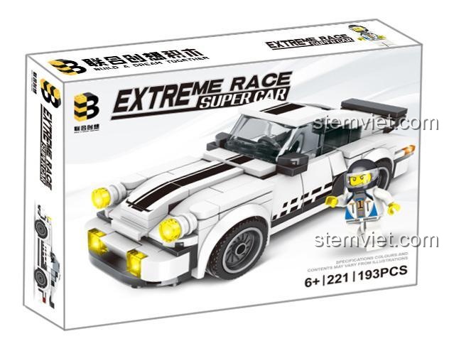 Đồ chơi mô hình Siêu xe Porsche 911 221 kèm minifigure tay đua, gồm 193 chi tiết, chất lượng cao, phù hợp cho con trai.
