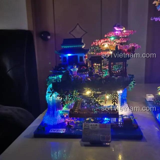 BALODY 16260 桃花潭 đồ chơi lắp ráp kiến trúc cổ kính có đèn LED trang trí cho bé trai 14 tuổi