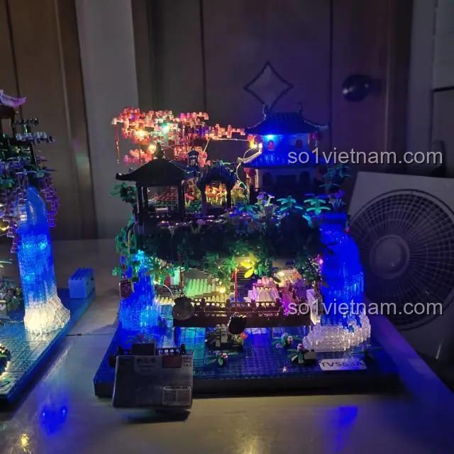 BALODY 16260 桃花潭 bộ xếp hình kiến trúc cổ kính có đèn LED trang trí cho bé trai 14 tuổi