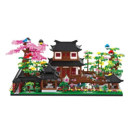 Mô hình Vườn Chim Hạc Phong BALODY 16261 với kiến trúc cổ và chi tiết tinh xảo