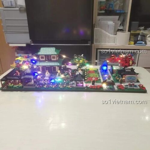 BALODY 16262 bộ lắp ráp 爱晚亭 có đèn LED, 3340 mảnh ghép, 2 minifigures, phù hợp cho bé trai 14 tuổi, giá tốt
