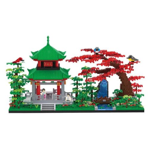 BALODY 16262 bộ đồ chơi 爱晚亭 kiến trúc cổ kính, 3340 mảnh ghép, 2 minifigures, phù hợp cho bé trai 14 tuổi, giá tốt