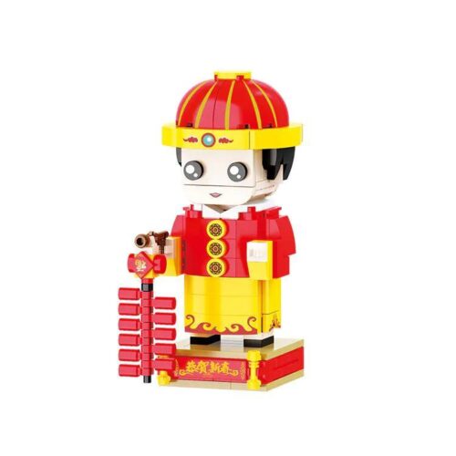 Mô hình Cậu Bé Vàng BALODY 20036, đồ chơi lắp ghép nhân vật truyền thống Trung Quốc, màu đỏ vàng, phù hợp cho bé trai 6 tuổi, mang không khí Tết