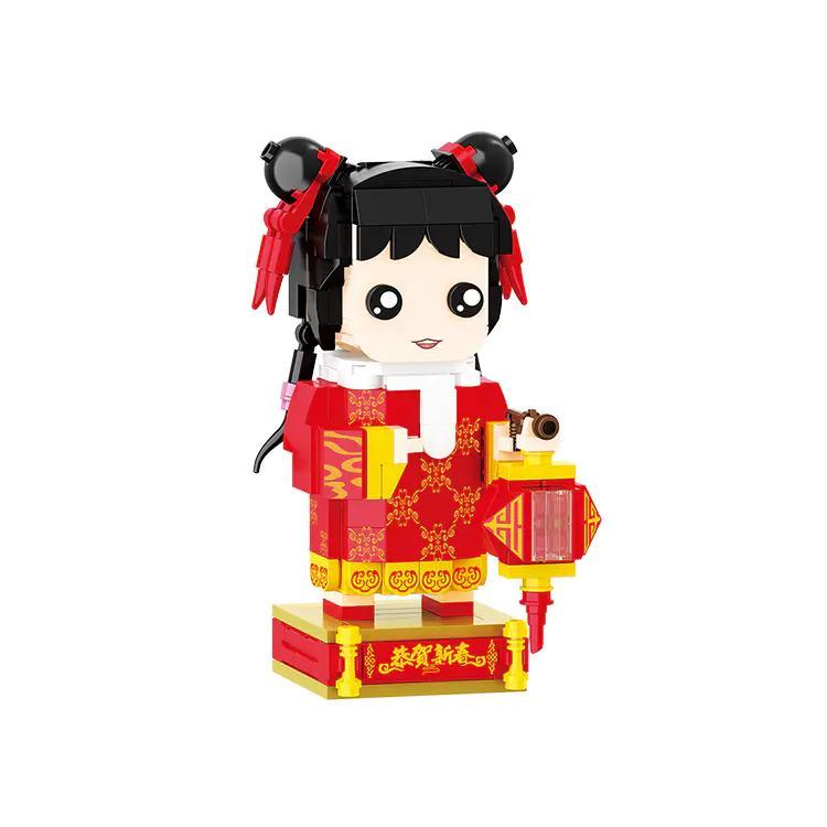 Bộ đồ chơi BALODY 20037 Ngọc Nữ Duyên Dáng, mô hình búp bê truyền thống Trung Hoa, 307 chi tiết, màu đỏ, trắng, đen, phù hợp cho bé gái, đồ chơi sáng tạo, đồ chơi giáo dục