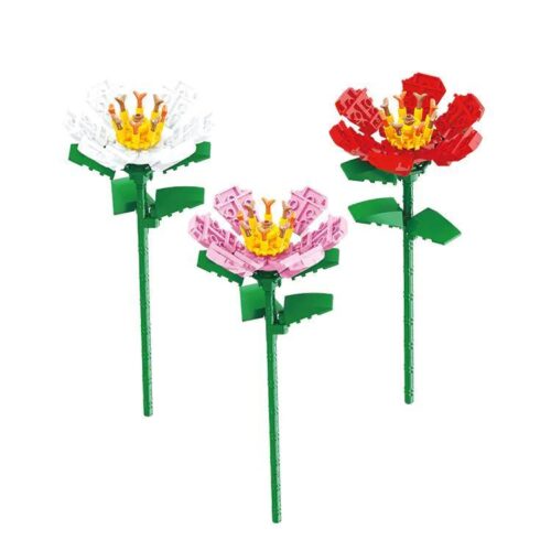 Bộ đồ chơi Hoa Mẫu Đơn BALODY 20082 lắp ráp 3 màu trắng, hồng, đỏ, đồ chơi sáng tạo cho bé gái 6 tuổi, 135 chi tiết, vẻ đẹp tinh khôi, giá tốt