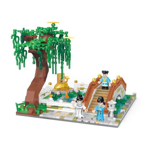 BALODY 21005 Lắp Ráp Cảnh Quan Đường Phố Trường An: Huyền Vũ Phường Huyền Vũ Đàm, 743 Mảnh, 3 Minifigures, Kiến trúc Cổ, Cảnh quan Trung Hoa, Đồ chơi Lắp Ráp Sáng tạo cho Bé trai và Bé gái