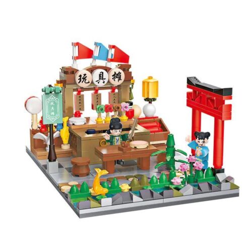 BALODY 21007 Mô hình Chợ Đêm Trường An Gian Hàng Đồ Chơi Huyền Vũ, 464 mảnh ghép, phù hợp cho bé trai 14 tuổi, giá tốt
