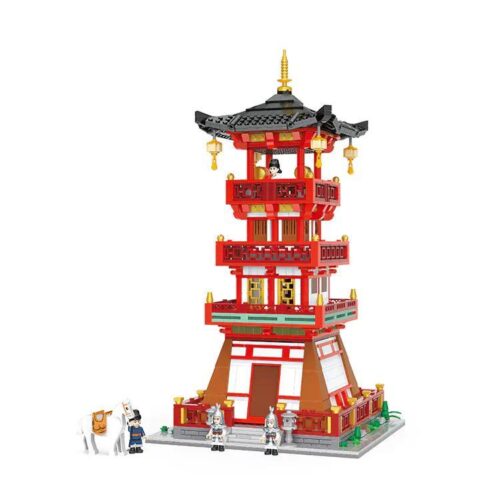 BALODY 21009 Kiến trúc Cổ Đường: Tháp Vọng Hỏa Phường Huyền Võ, mô hình kiến trúc cổ Đường với 1794 chi tiết, 4 minifigures, phù hợp cho bé trai 14 tuổi, giá tốt