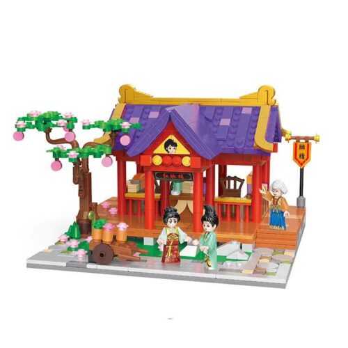 BALODY 21011 Mô hình Cửa hàng Hồng Trang Phố Trường An Thời Đường, Kiến trúc Đường triều độc đáo, 791 mảnh, dành cho bé trai 14 tuổi