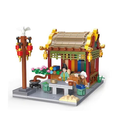 BALODY 21015 Mô hình Cửa hàng Lụa Thanh Long Phường Kiến trúc cổ Trung Hoa 535 mảnh ghép