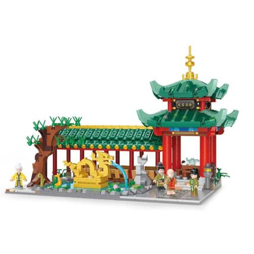 BALODY 21016 Mô hình Lắp ráp Kiến trúc Cổ Đường Long Minh Trà Hội - Kiến trúc Cổ Đường tinh xảo, 2111 mảnh, phù hợp cho bé trai 14 tuổi