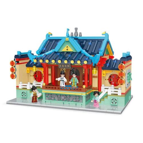 BALODY 21017 Mô hình Kiến trúc Phố cổ Trường Sa: Thanh Long Phường Ngọc Hồ Câu Lan Hí Đài, 2114 chi tiết, đồ chơi lắp ghép cho bé trai 14 tuổi, kiến trúc cổ, giá tốt