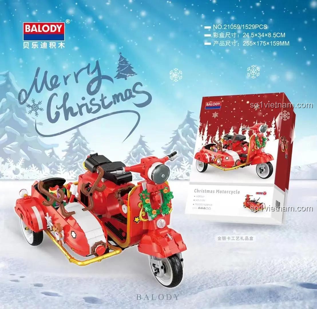 Bộ lắp ghép Xe máy ba bánh Giáng sinh BALODY 21059