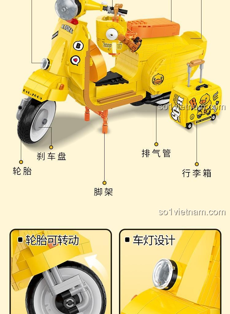 Các cạnh nhẵn mịn của mô hình xe máy B.Duck BALODY 21060