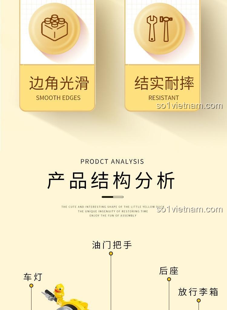 Độ khít của các mảnh ghép mô hình xe máy B.Duck BALODY 21060