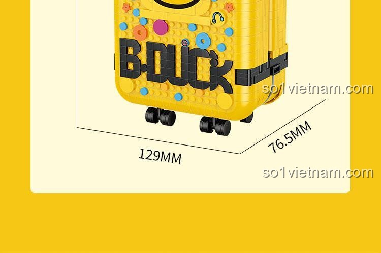 Kích thước vali B.Duck Travel Suitcase BALODY 21061, 1499 mảnh, đồ chơi lắp ráp cho bé gái