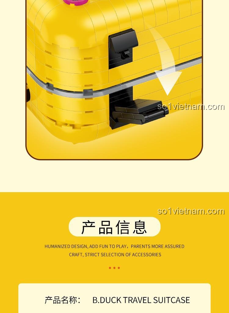 Mô hình cầu tháp trong vali B.Duck Travel Suitcase BALODY 21061, 1499 mảnh, đồ chơi lắp ráp cho bé gái